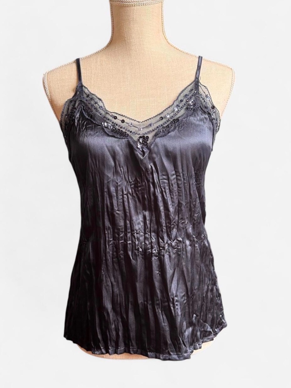 Vintage navy satin cami
